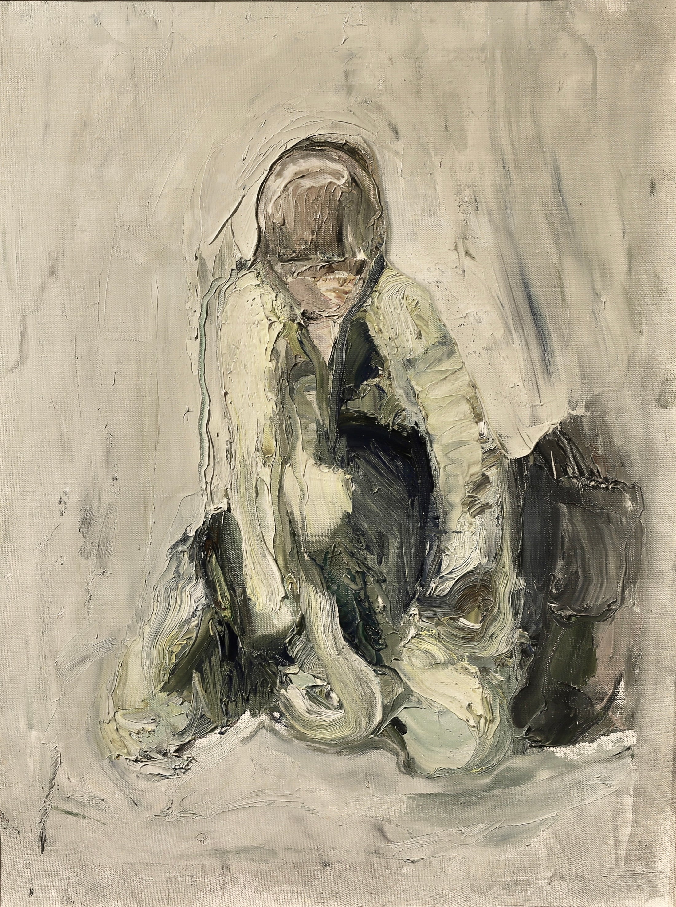Original Mid Century Figurative Oil Painting From Sweden