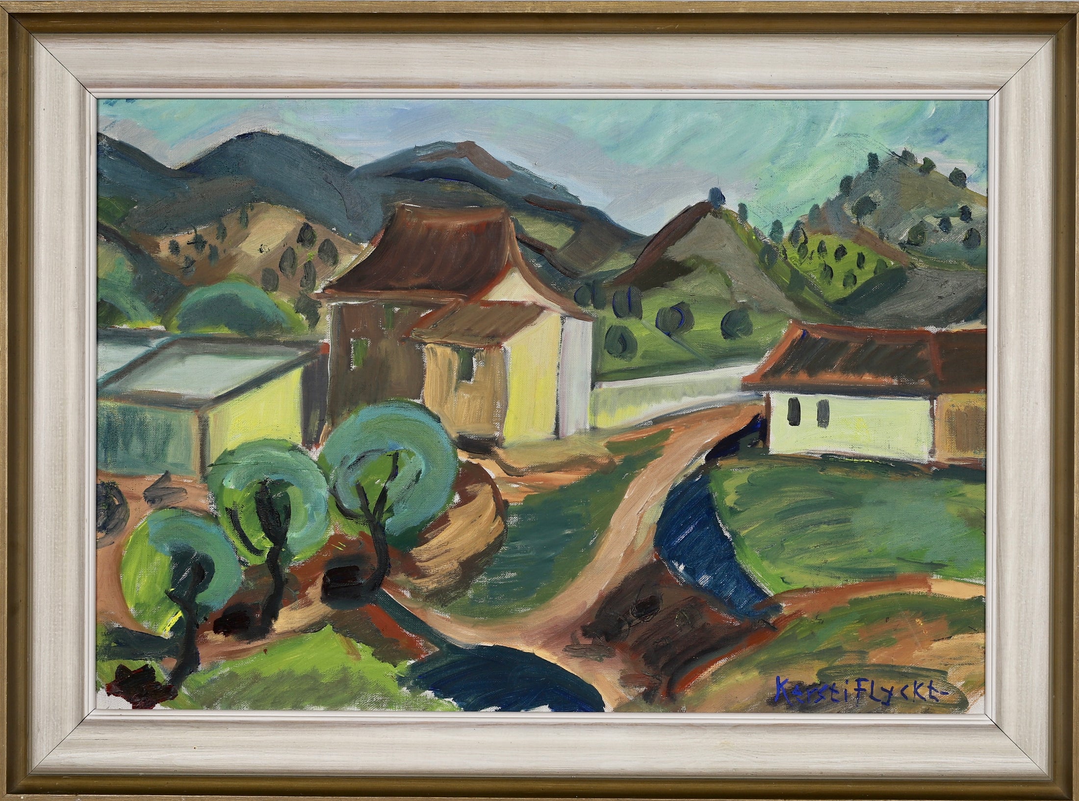 Vintage Art Original Landscape Oil Painting From Sweden