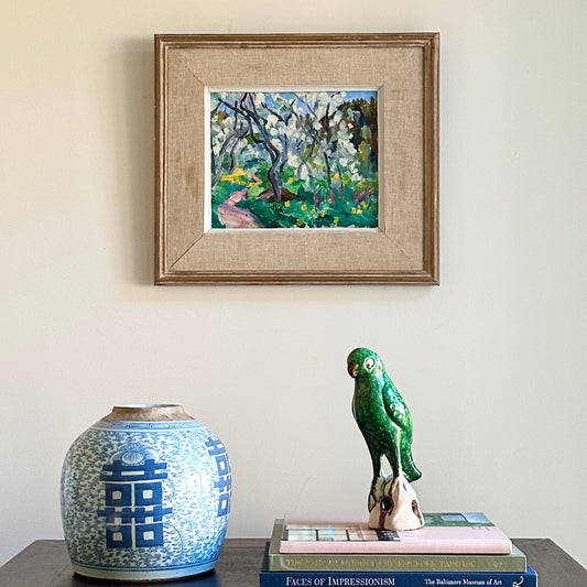 Vintage Art Original Spring Oil Painting From Sweden 1954