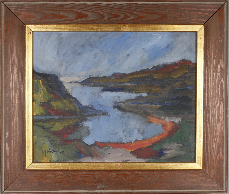 Original Oil Painting Vintage Mid Century From Sweden By H Johansson