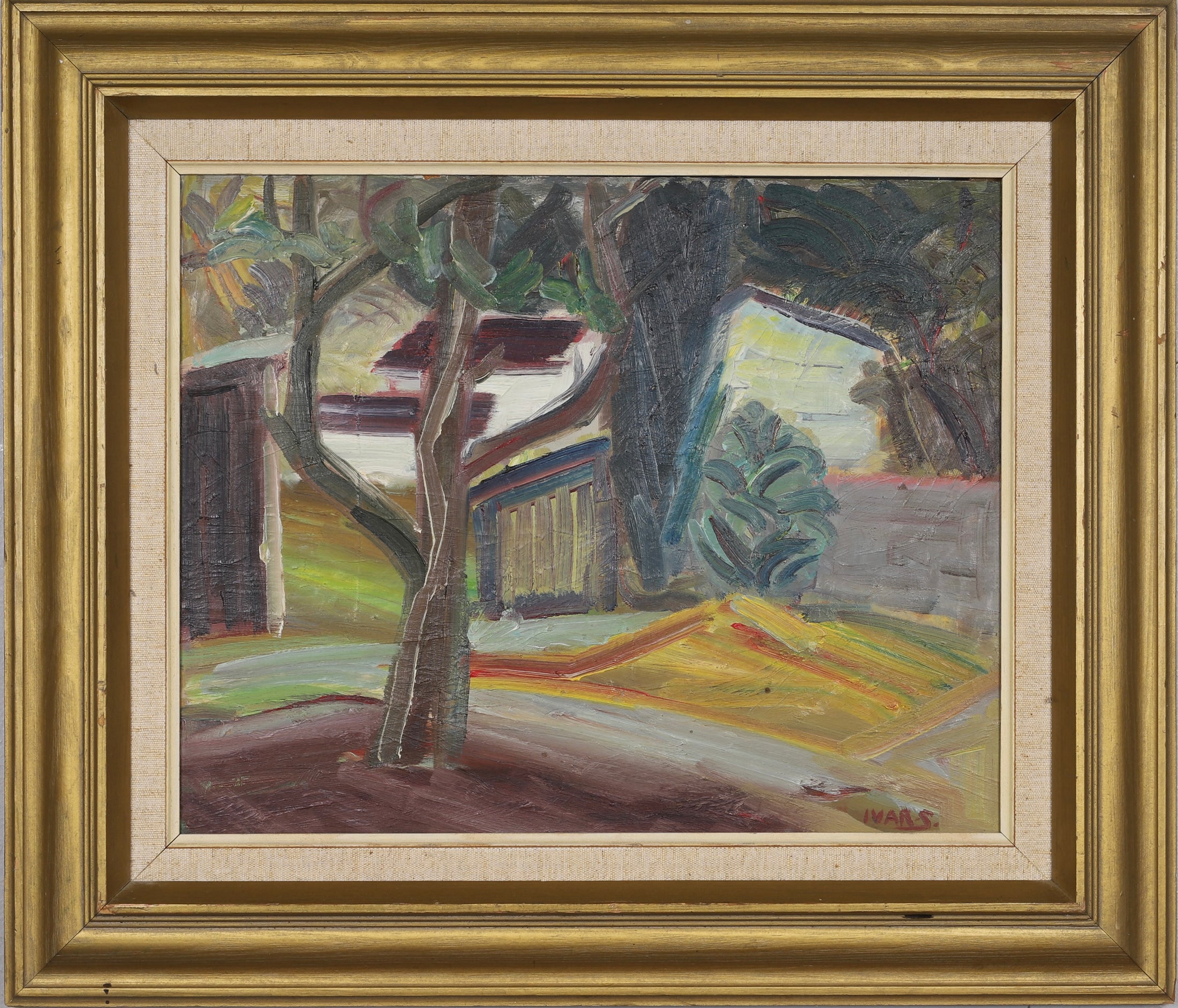 Vintage Mid Century Landscape Painting From Sweden