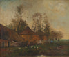 Antique Chicken Oil Painting From Denmark