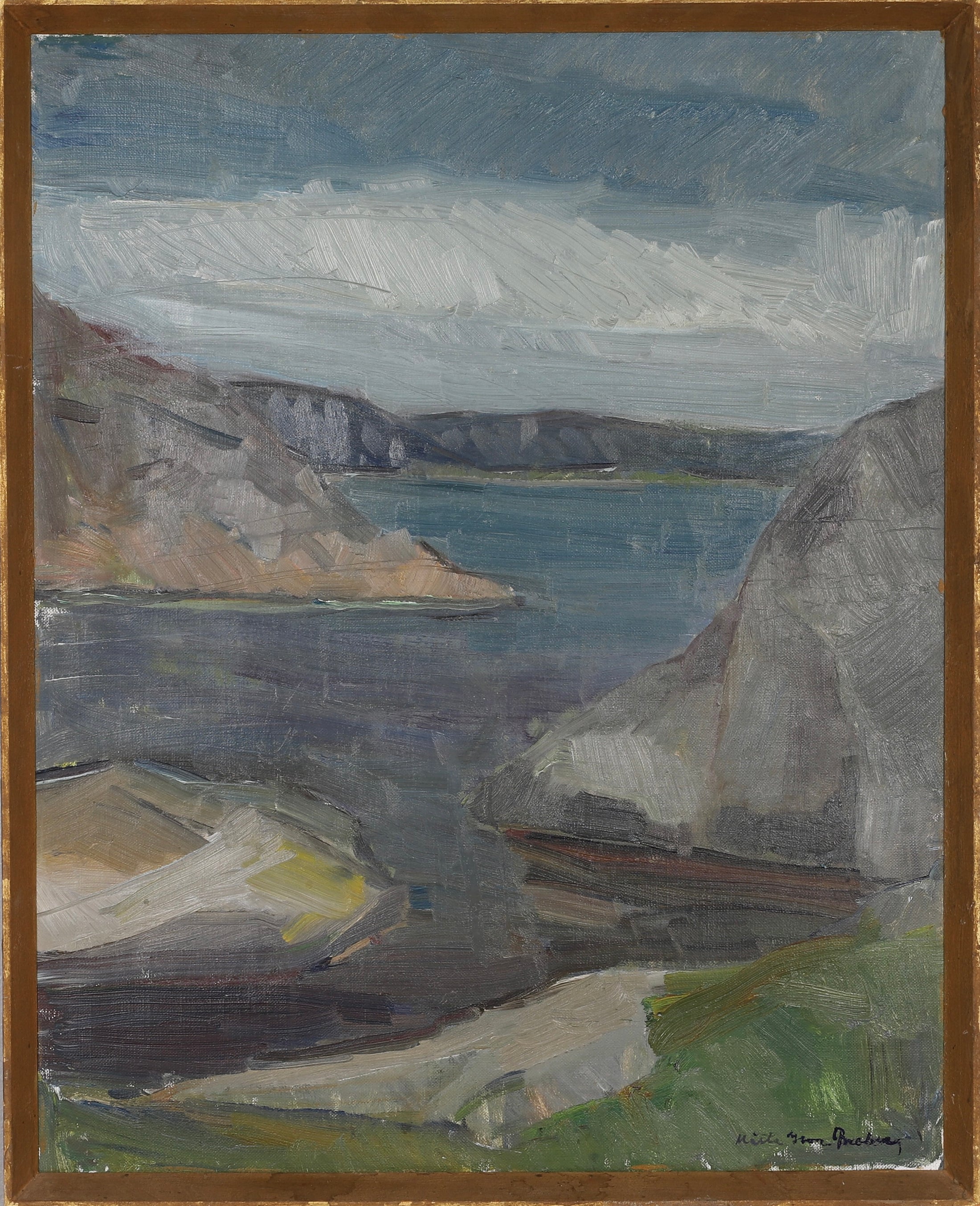 Mid Century Original Landscape Oil Painting From Sweden