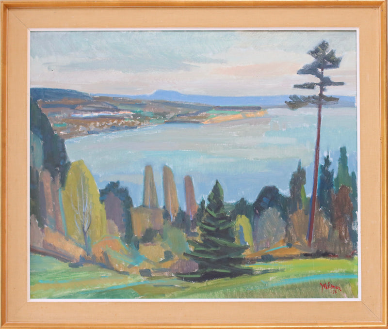 Large Mid Century Oil Painting By Ingvar Jerkeman Sweden 1956