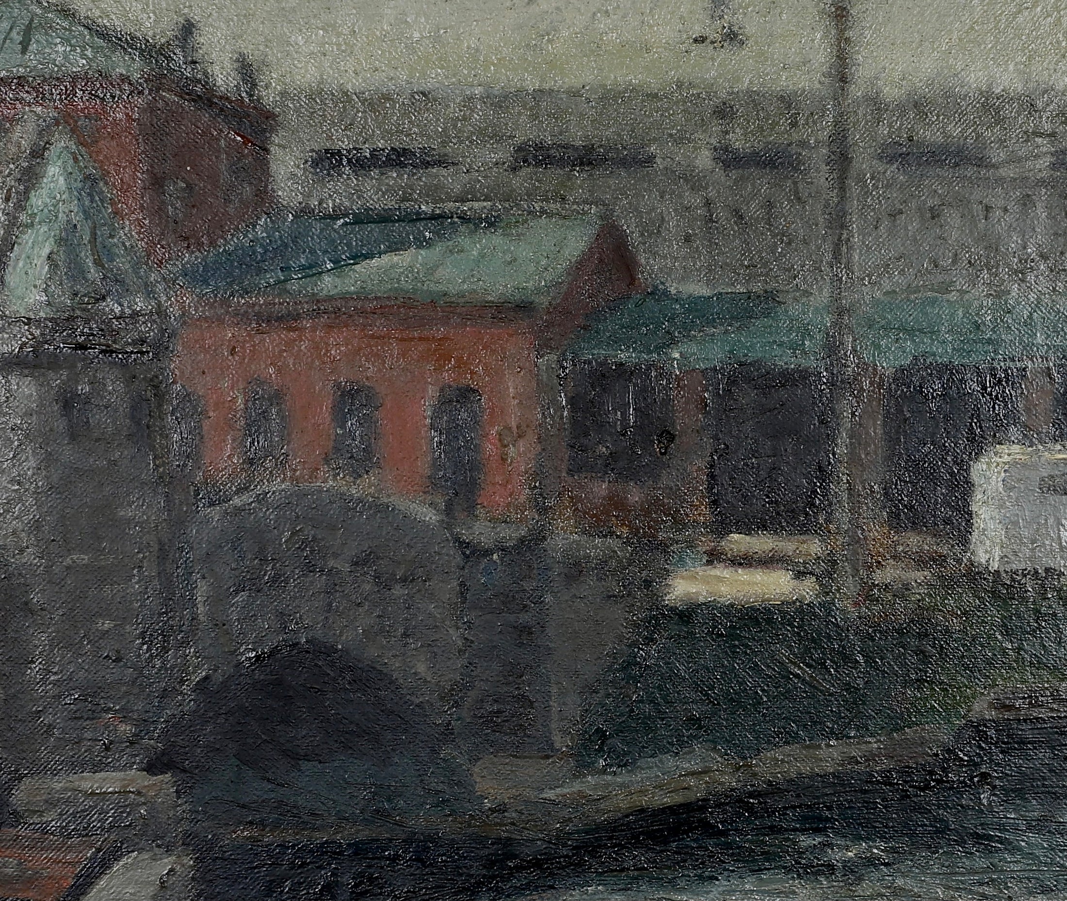 Vintage Mid Century Oil Painting From Sweden by G Isaksson