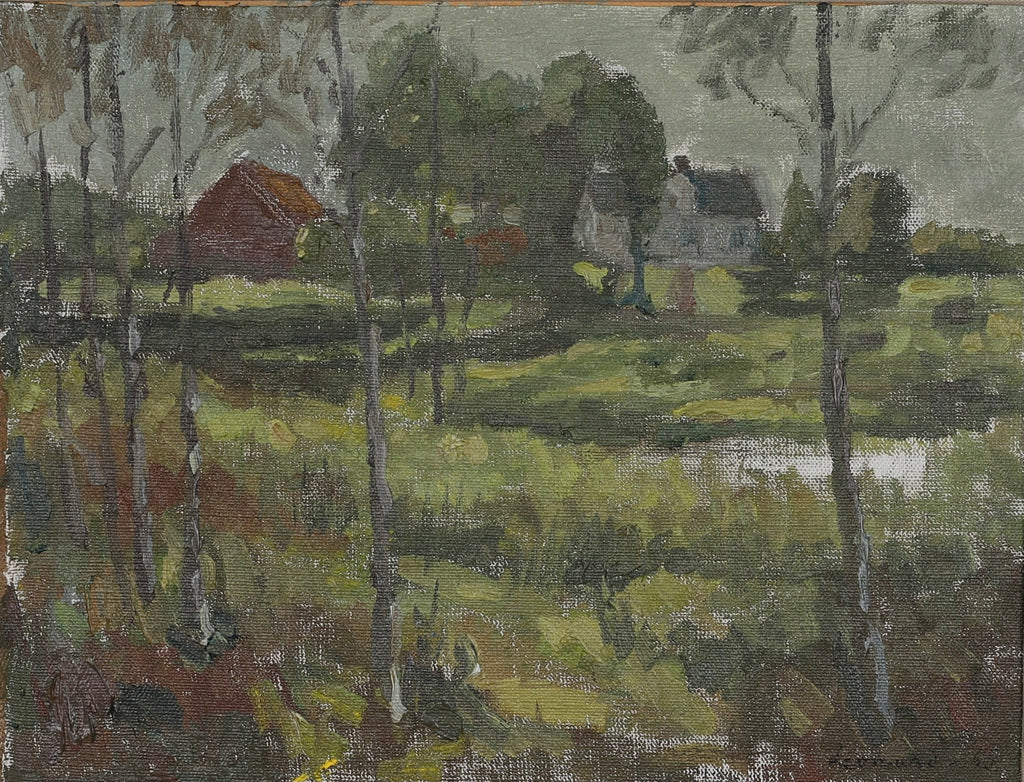 Mid Century Vintage Landscape By E Leonard Sweden