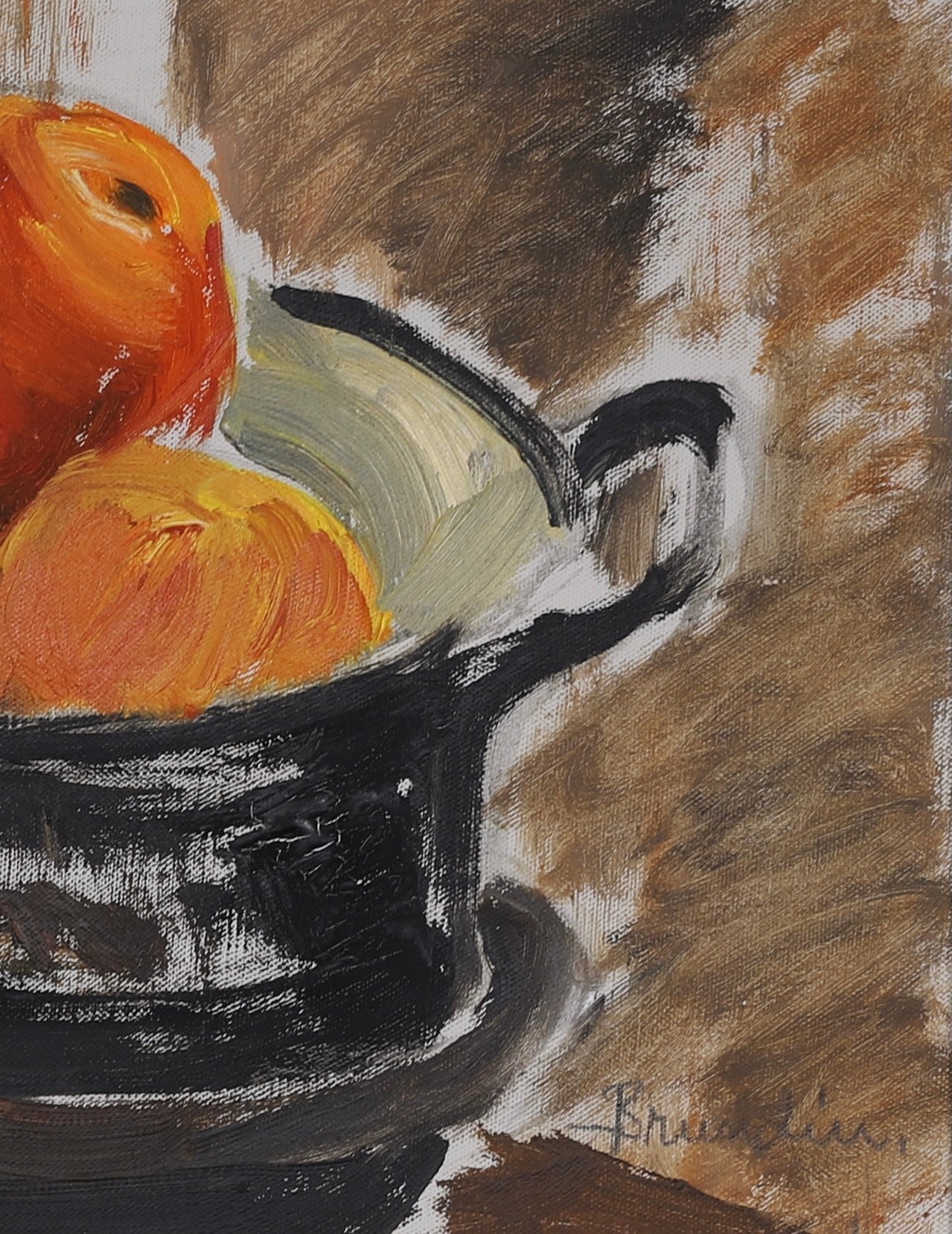 Mid Century Still Life Oil Painting By H Brundin Sweden