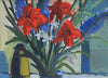 Mid Century Original Still Life Oil Painting by Arthur Nilsson Sweden 1958