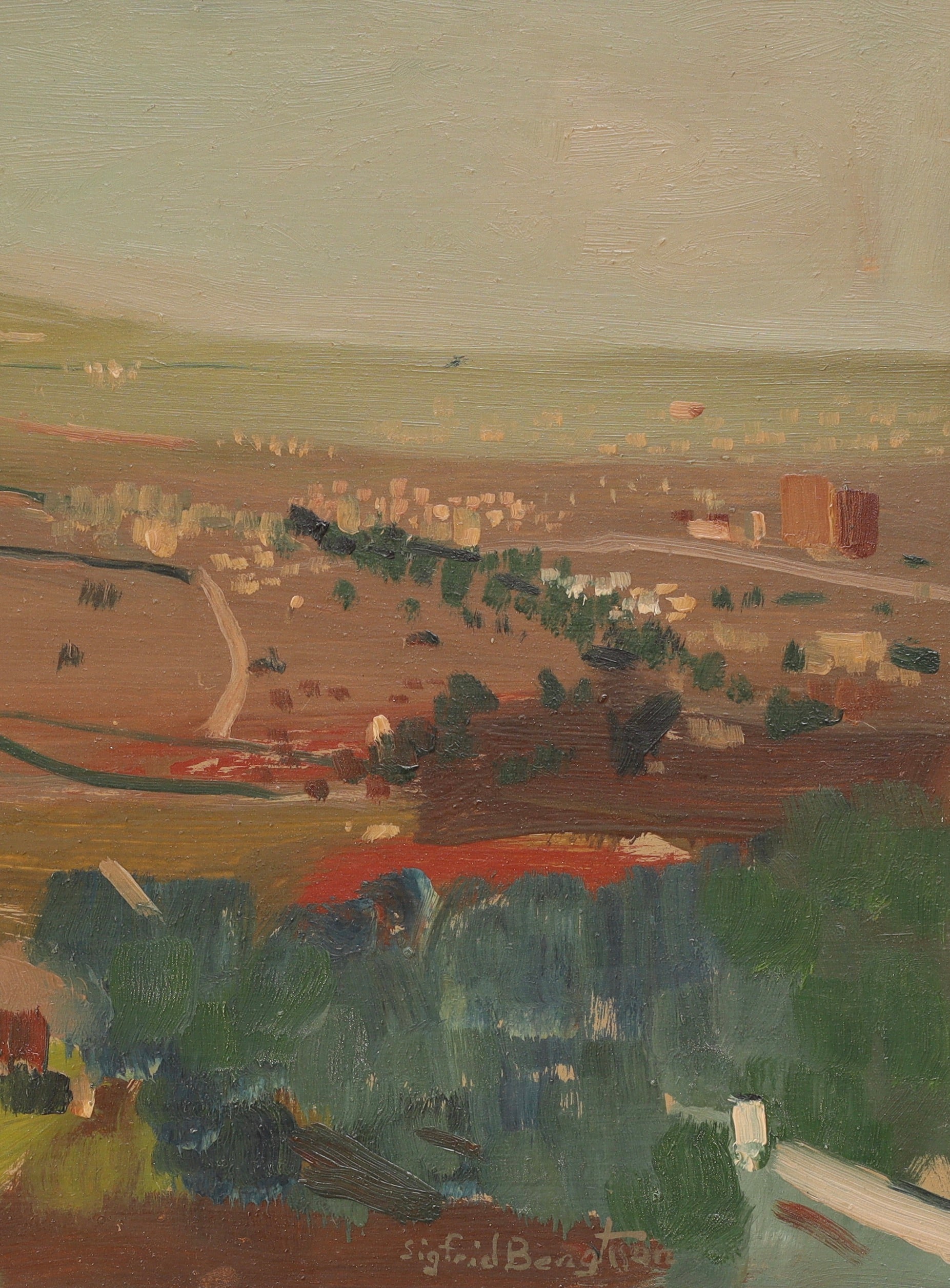 Vintage Landscape Oil Painting from Sweden 1955