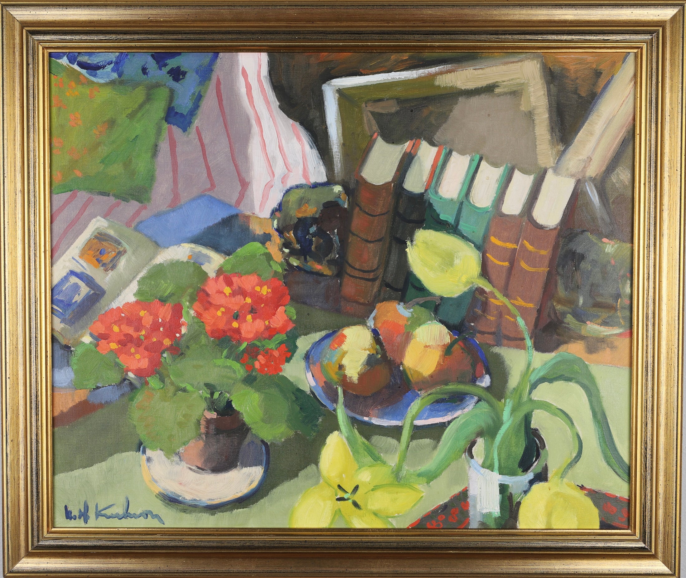 Original Vintage Still Life Oil Painting from Sweden