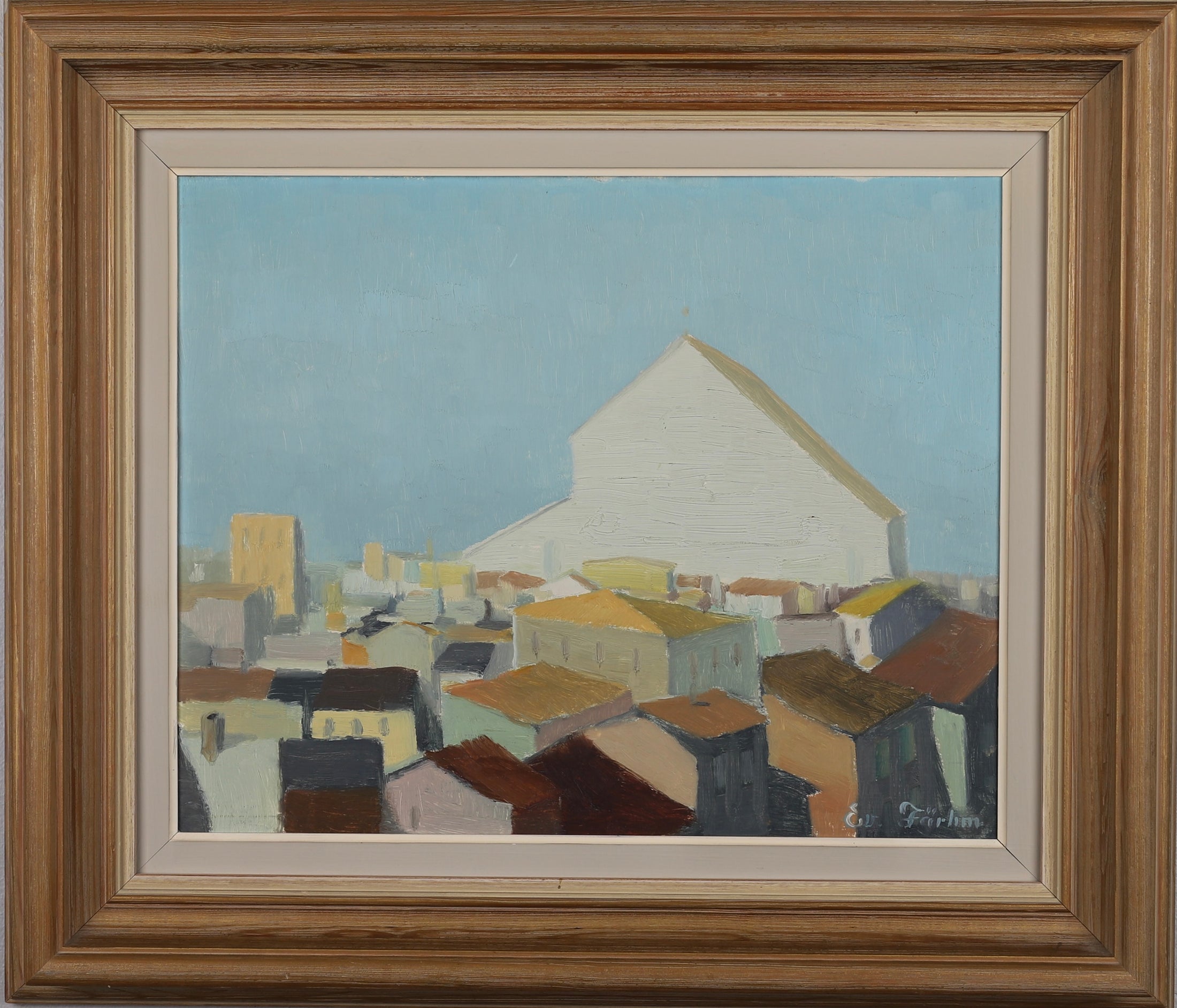 Original Oil Painting Vintage Mid Century By E Fährm Sweden