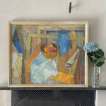 Mid Century Original Still Life Oil Painting By H Persson Sweden 1958