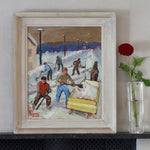 Mid Century Original Oil Painting From Sweden by Bornemark