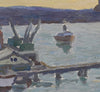 Vintage Mid Century Coastal Oil Painting By A Ivar Sweden