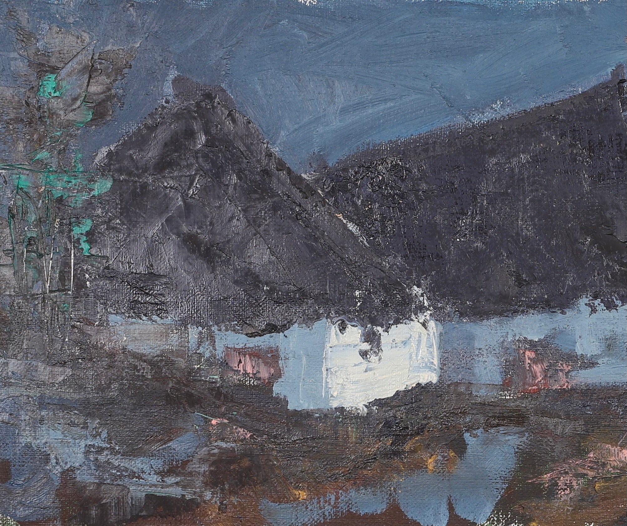 Vintage Mid Century Landscape Painting By Hartman Sweden