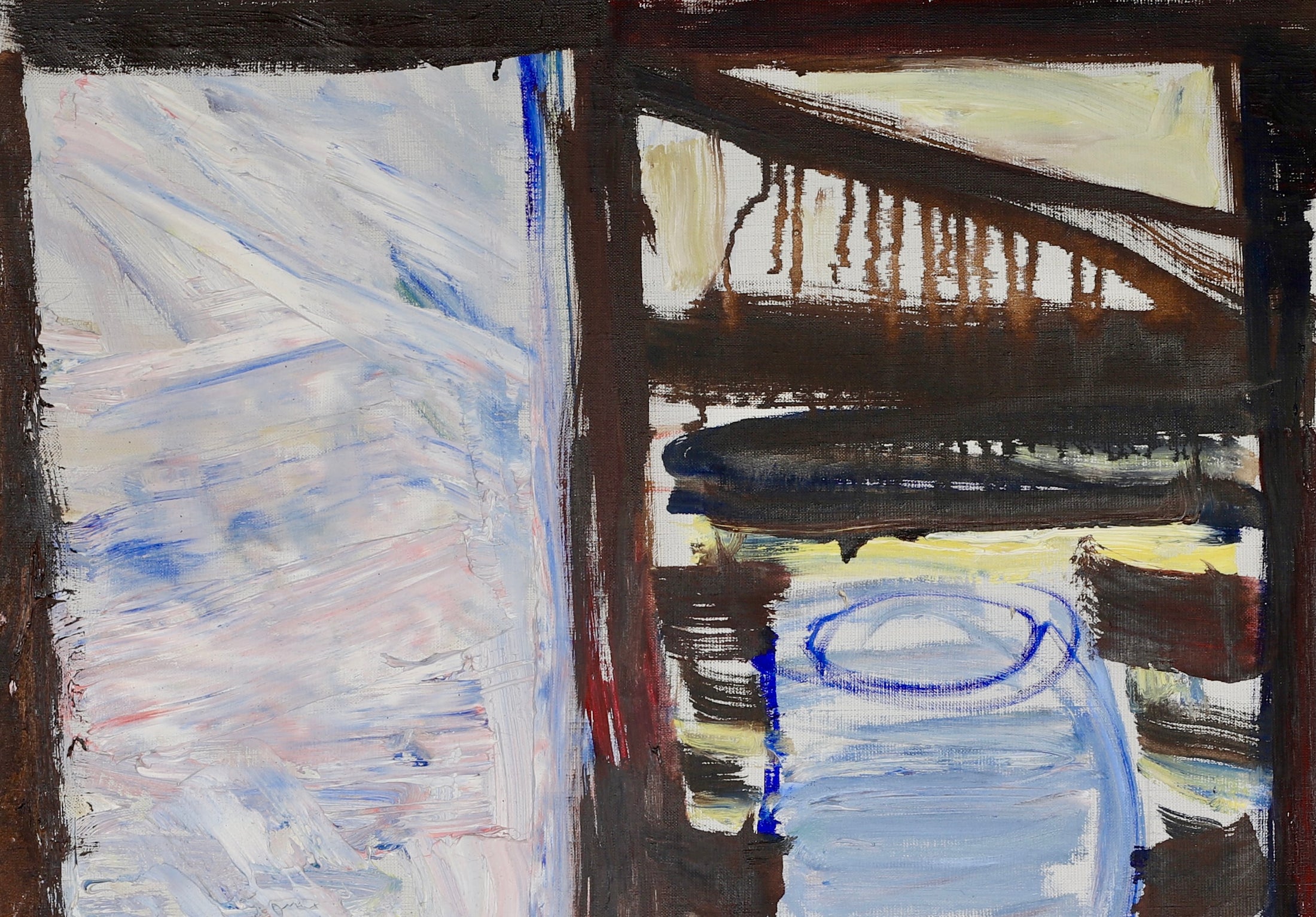 Vintage Mid Century Oil Painting From Sweden by S Kjellin