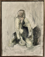 Original Mid Century Figurative Oil Painting From Sweden