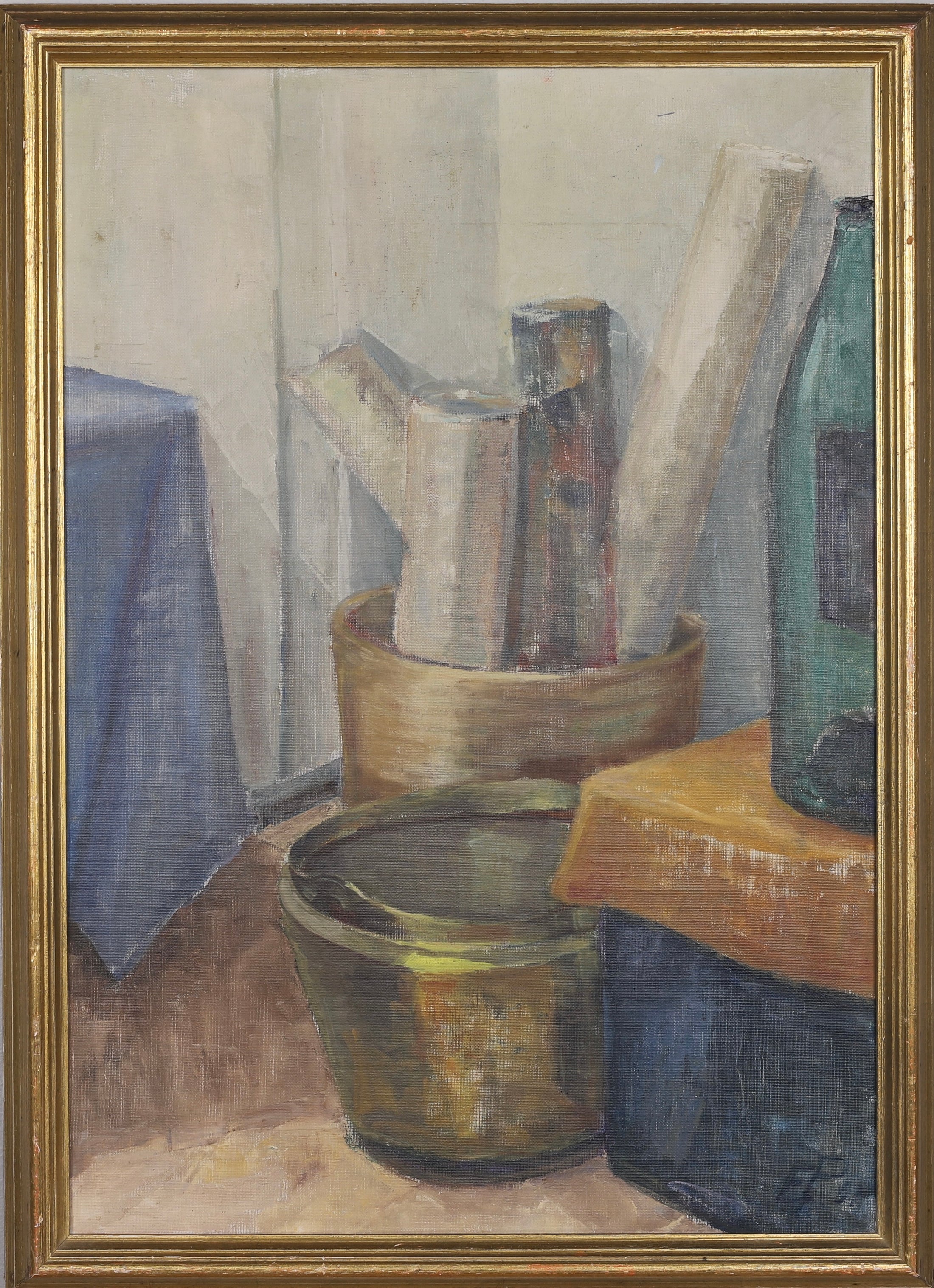 Vintage Mid Century Still Life Oil Painting From Sweden