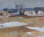 Vintage Landscape Oil Painting From Sweden By Gotthard Sandberg 1947