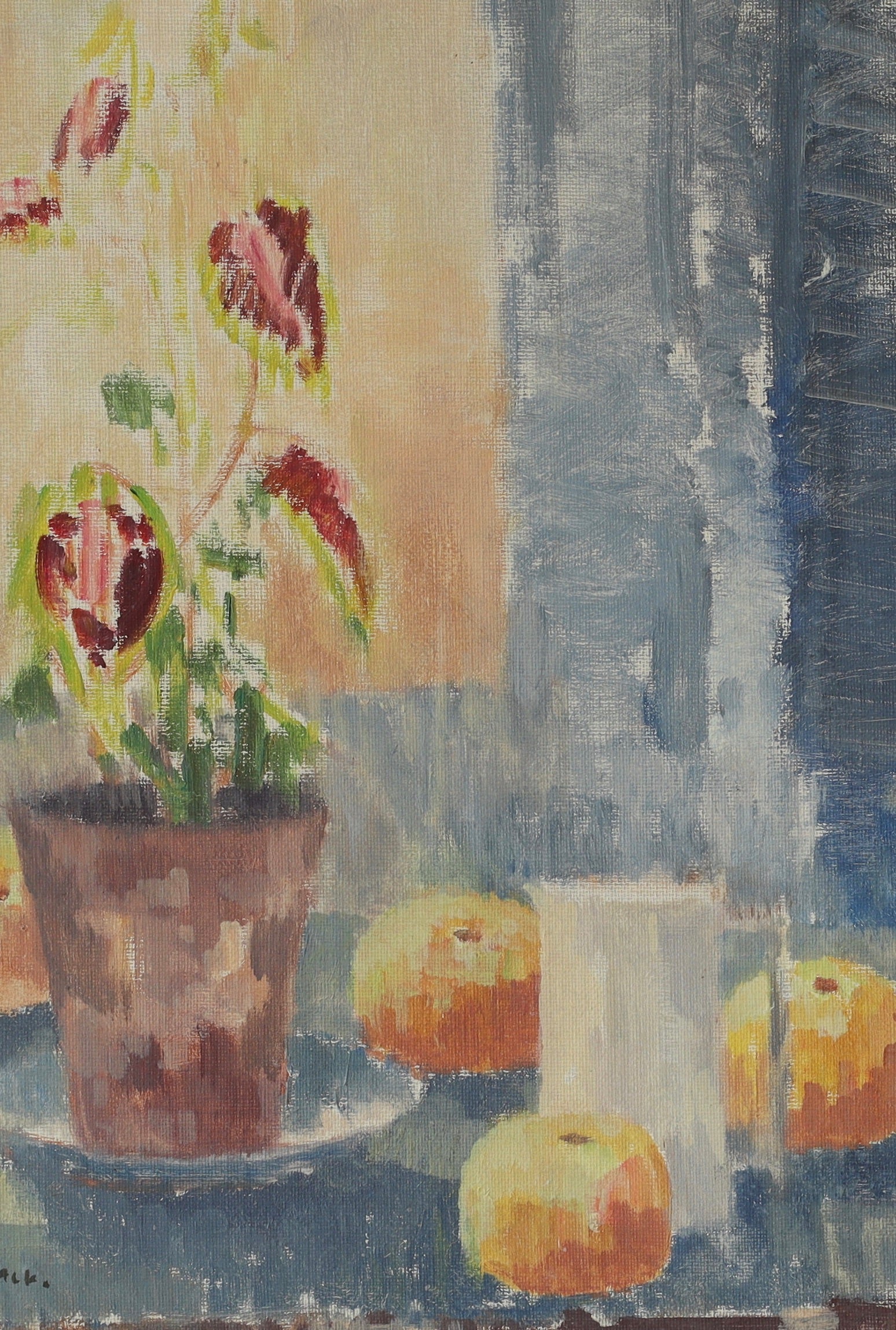 Original Vintage Still Life Oil Painting from Sweden By Ragnar Falk