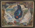 Load image into Gallery viewer, Mid Century Chicken Oil Painting From Sweden
