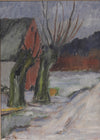 Mid Century Winterscape Oil Painting by E Selander