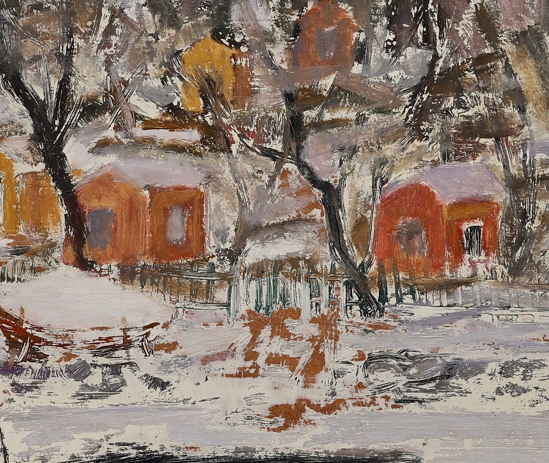 Mid Century Original Oil Painting From Sweden by A Berg