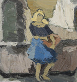 Mid Century Original Figurative Oil Painting From Sweden
