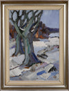 Mid Century Original Winterscape Oil Painting From Sweden