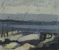 Load image into Gallery viewer, Original Seascape Oil Painting Vintage Mid Century By B Hillgrund Sweden
