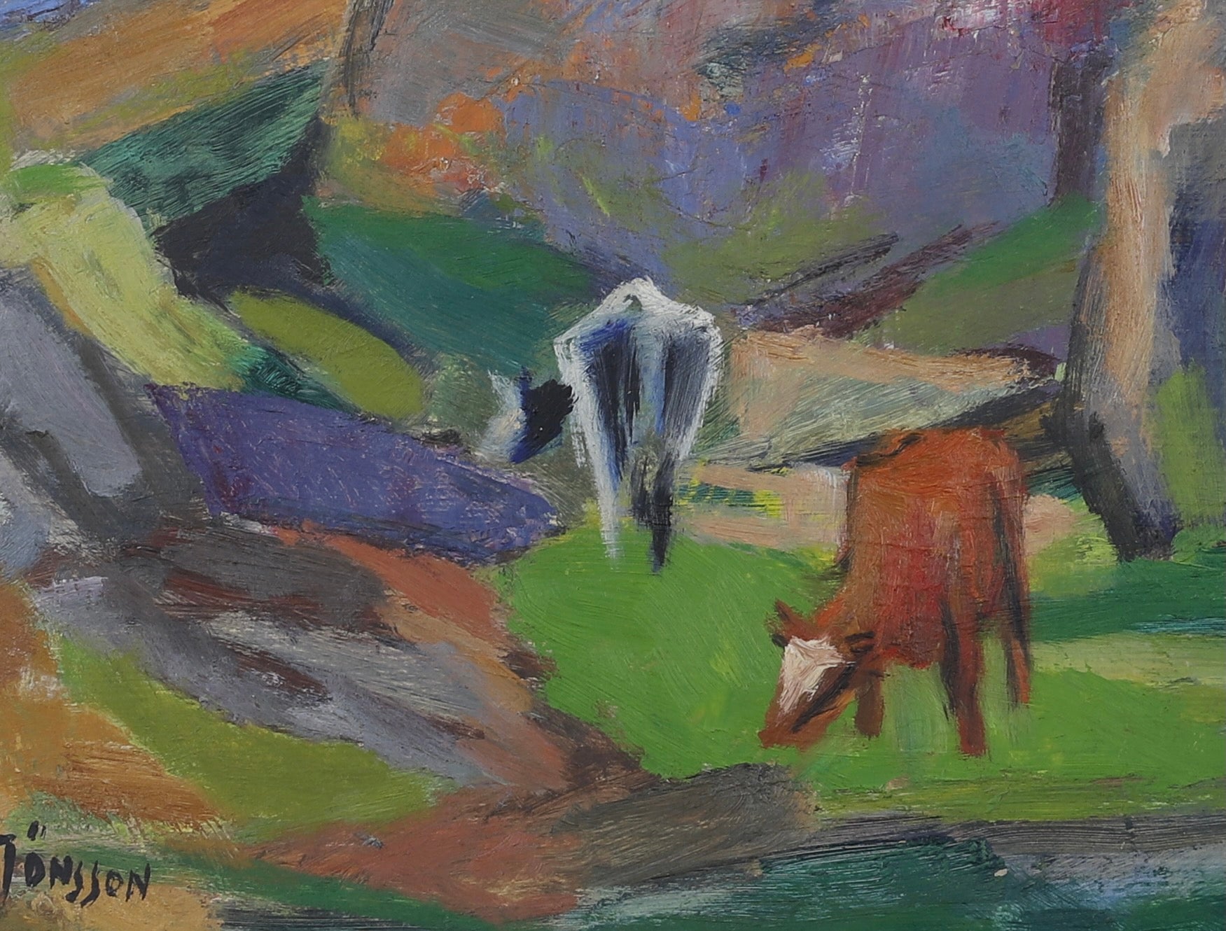 Vintage Original Oil Painting By Listed Artist A A Jönsson Sweden