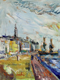 Load image into Gallery viewer, Colorful Vintage Original Cityscape Oil Painting From Sweden

