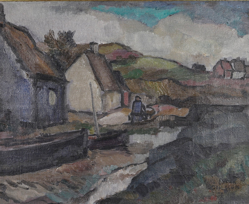 Mid Century Original Landscape Oil Painting By KE Ohlsson Sweden