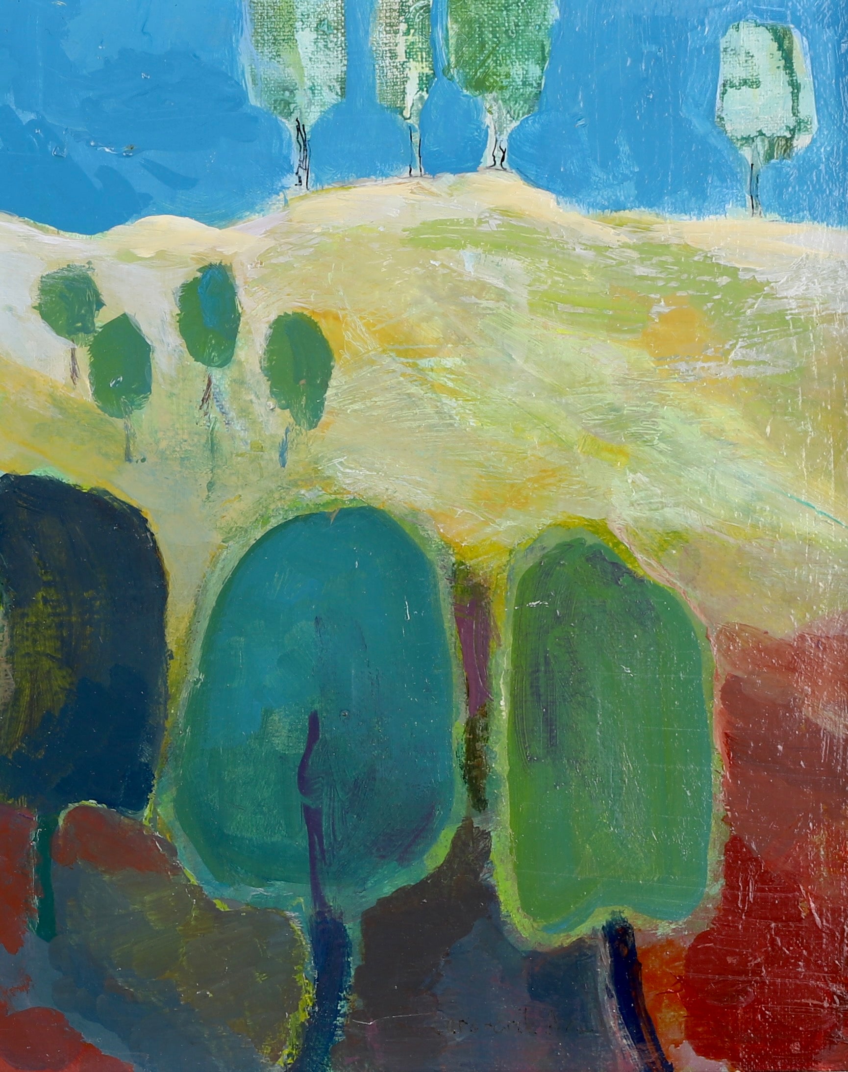 Vintage Art Room Mid Century Landscape Oil Painting From Sweden