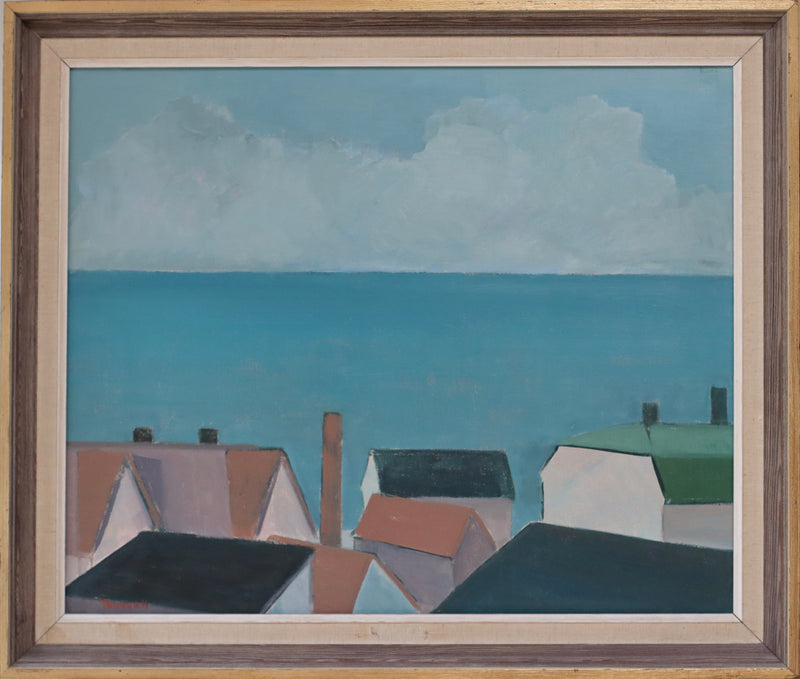 Mid Century Seascape Oil Painting From Sweden By Sven Thunvall