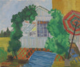 Load image into Gallery viewer, Vintage Mid Century Art Garden Scene From Sweden EH Jacobsson
