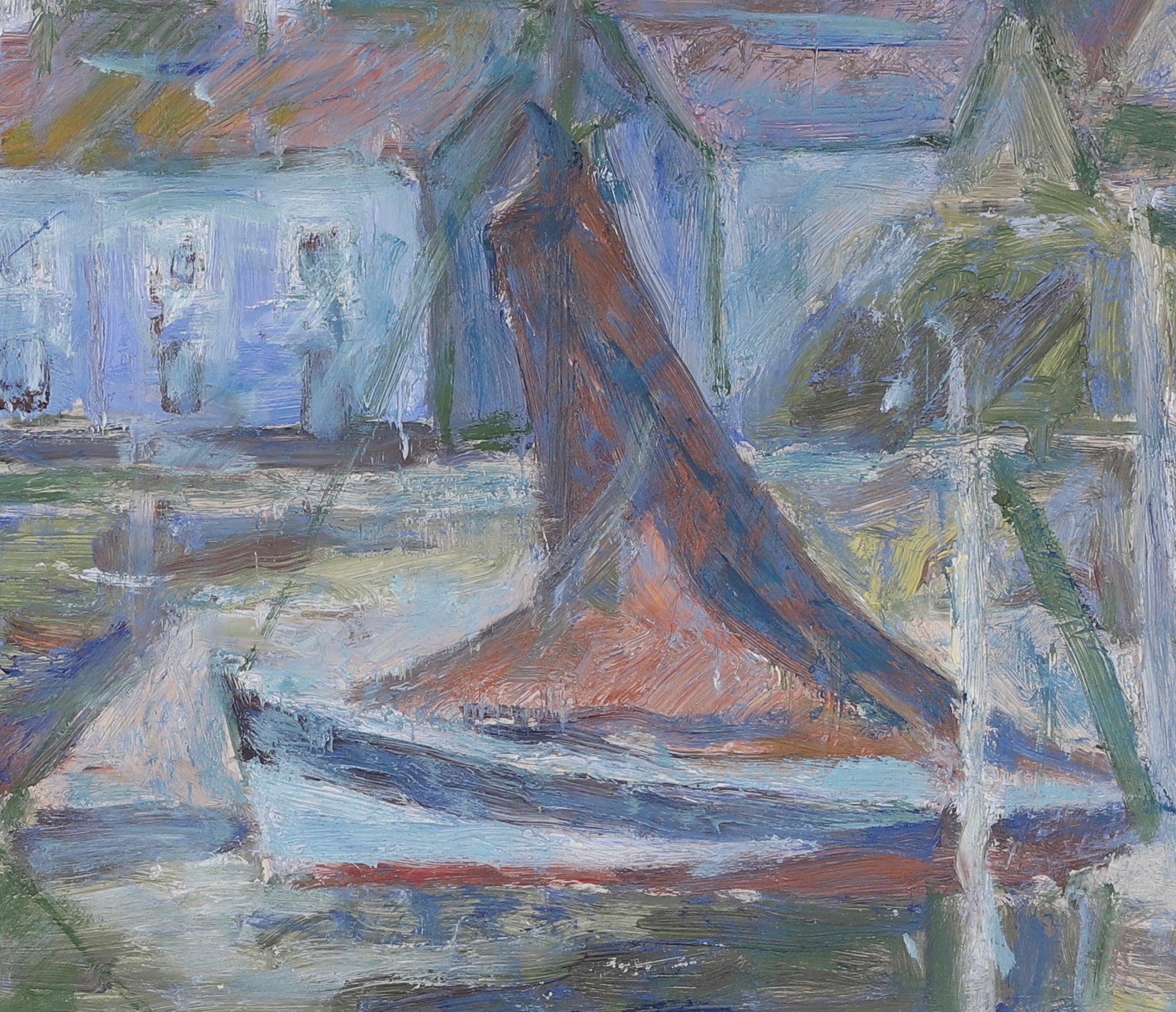 Vintage Art Mid Century Coastal Oil Painting from Sweden By S Jernmark