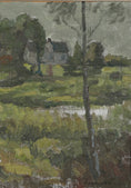 Load image into Gallery viewer, Mid Century Vintage Landscape By E Leonard Sweden

