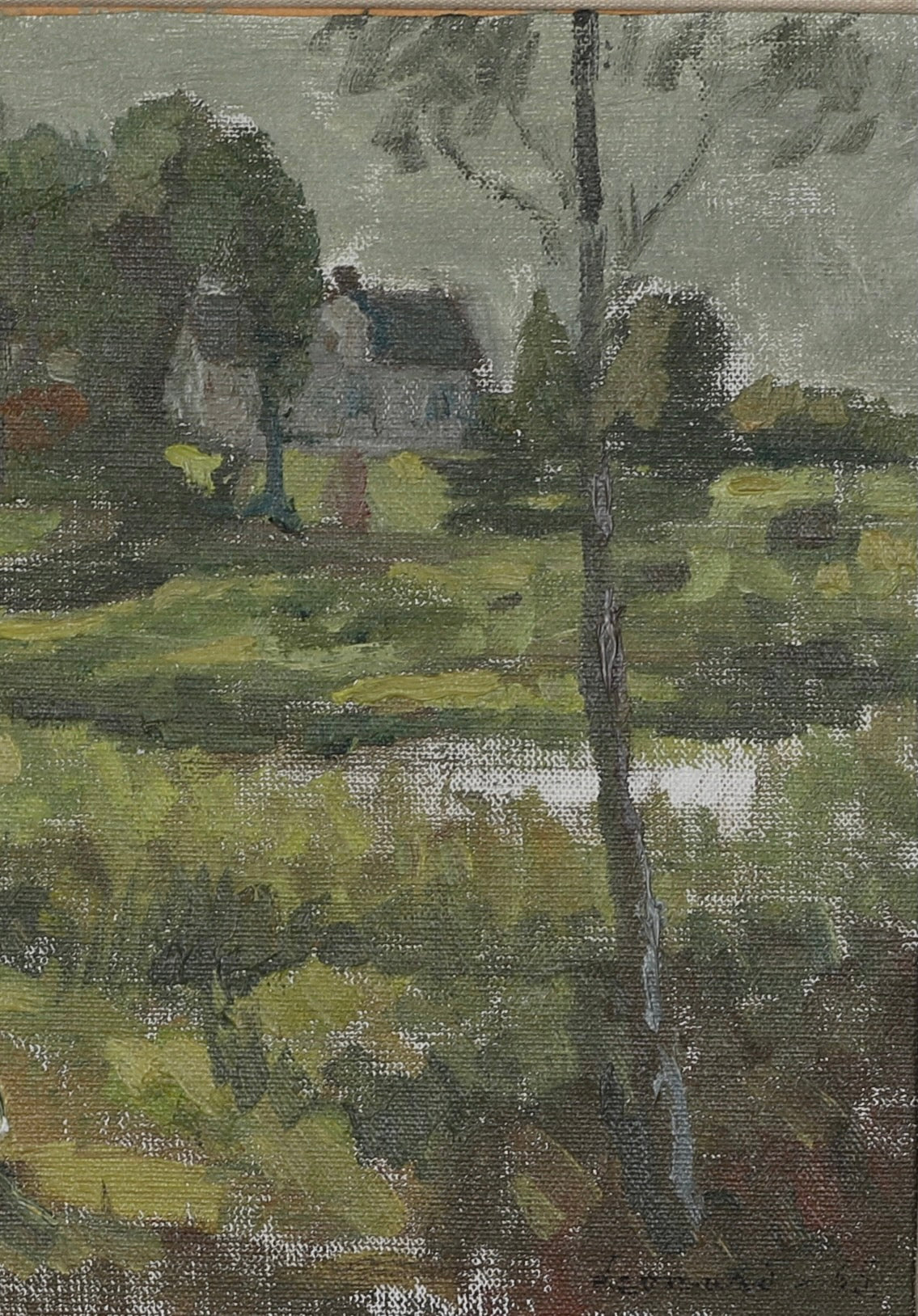 Mid Century Vintage Landscape By E Leonard Sweden