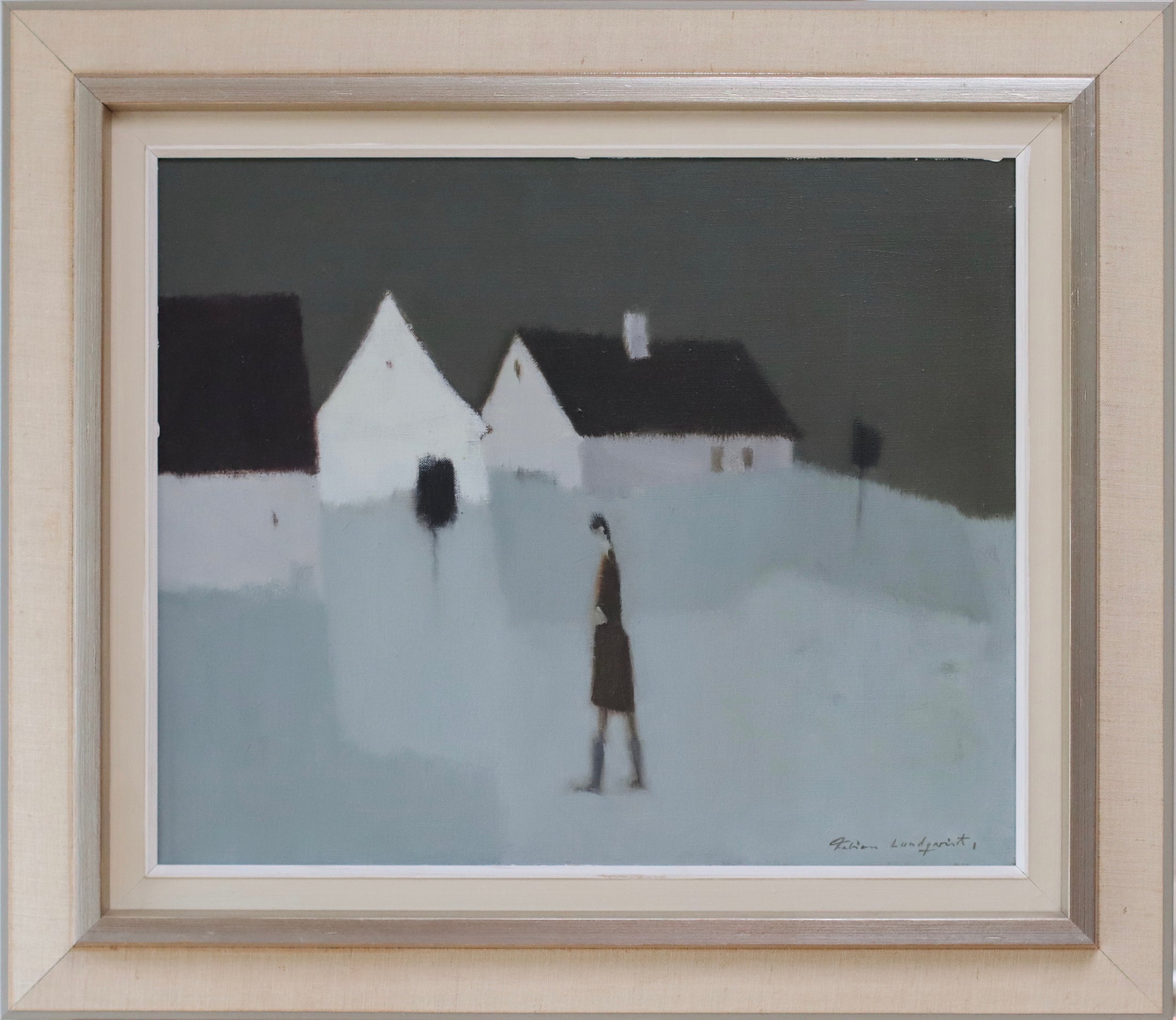 Mid Century Vintage Oil Painting By Listed Artist Fabian Lundqvist