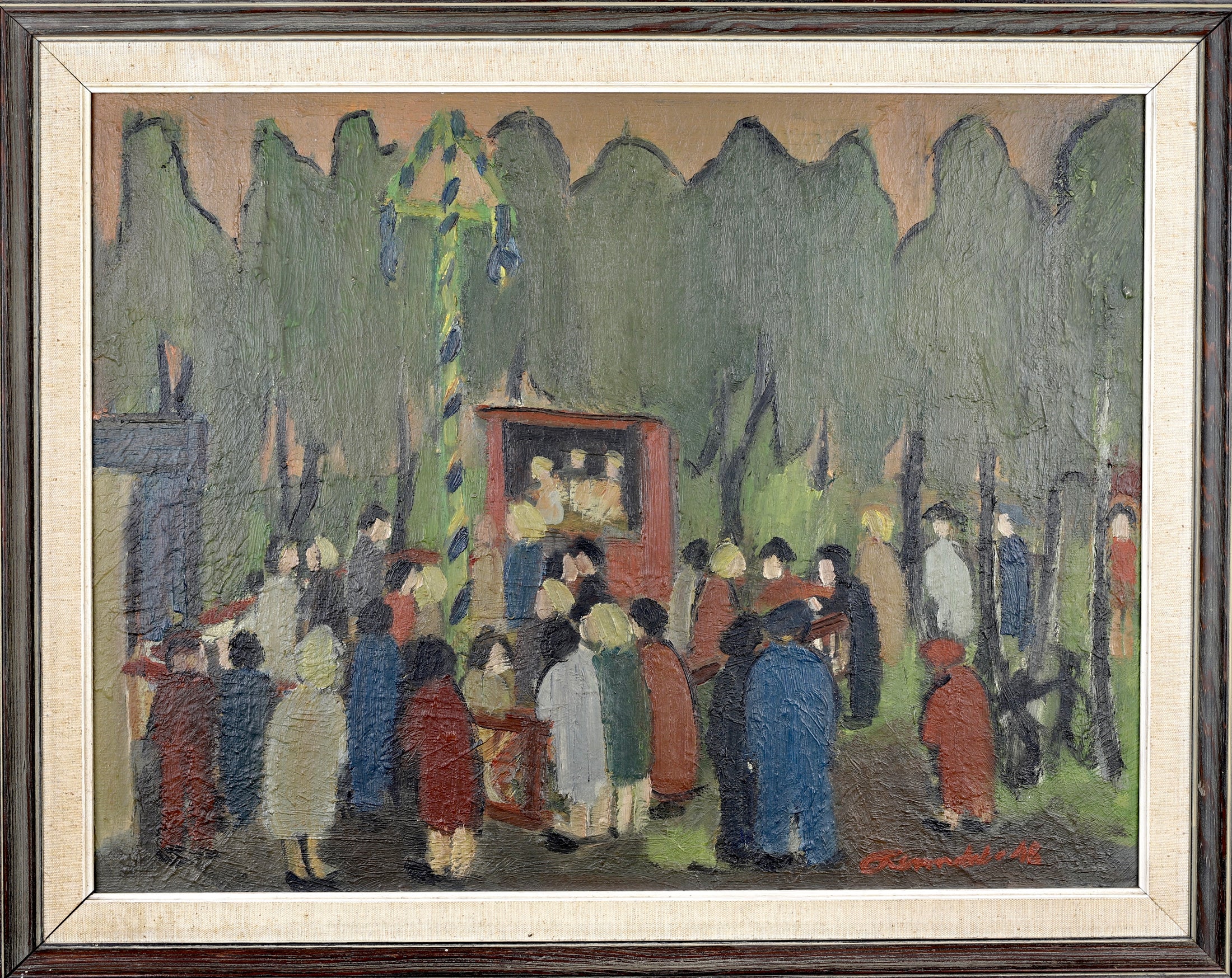 Original Oil Painting Vintage Mid Century By M Renndal Sweden