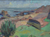 Vintage Mid Century Seascape Oil Painting By C Deelsbo Sweden