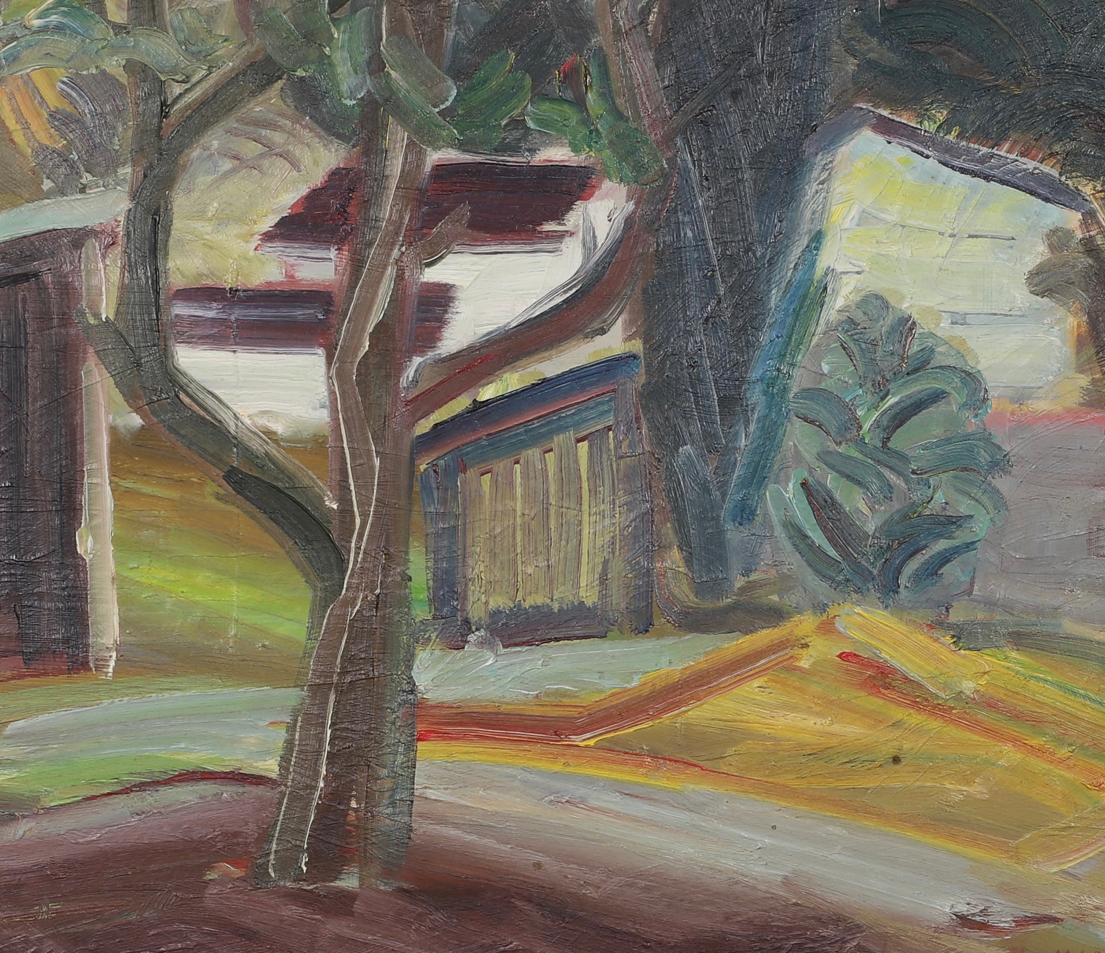 Vintage Mid Century Landscape Painting From Sweden