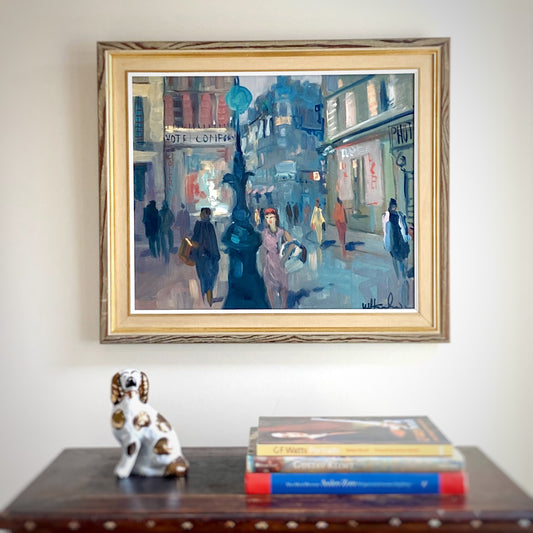 Mid Century Original Parisian Cityscape Oil Painting From Sweden
