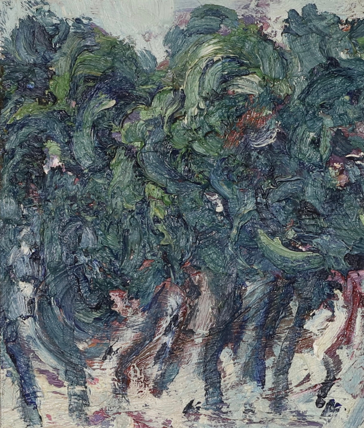 Mid Century Vintage Landscape in Heavy Impasto From Sweden