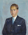 Mid Century Original Portrait Oil Painting From Sweden
