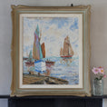 Load image into Gallery viewer, Mid Century Vintage Art Coastal Scene Oil Painting From Sweden
