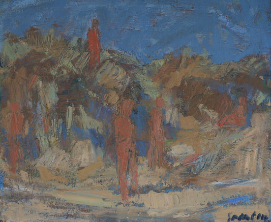 Mid Century Coastal Oil Painting By Svän Grandin Sweden