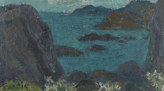 Mid Century Coastal Oil Painting By S Grandin Sweden