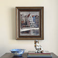 Load image into Gallery viewer, Mid Century Original Cityscape Oil Painting From Sweden
